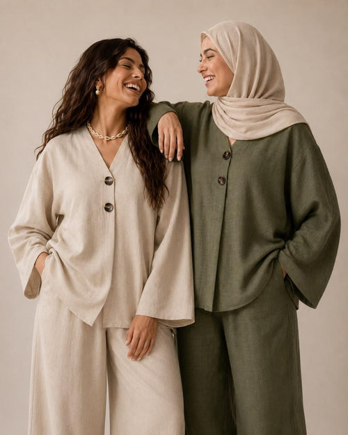 Beige Linen Set