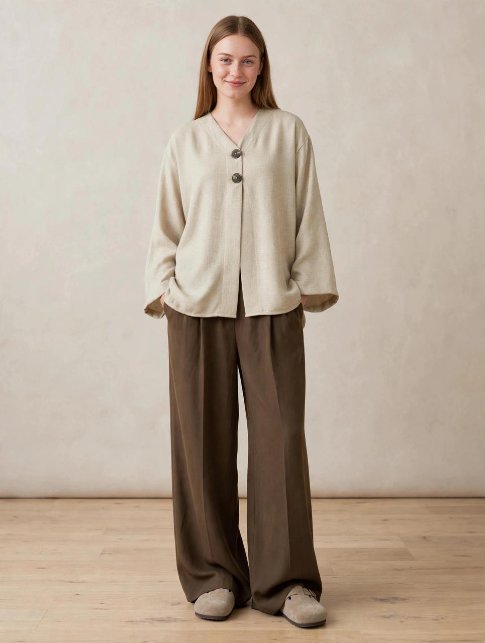 Beige Linen Set