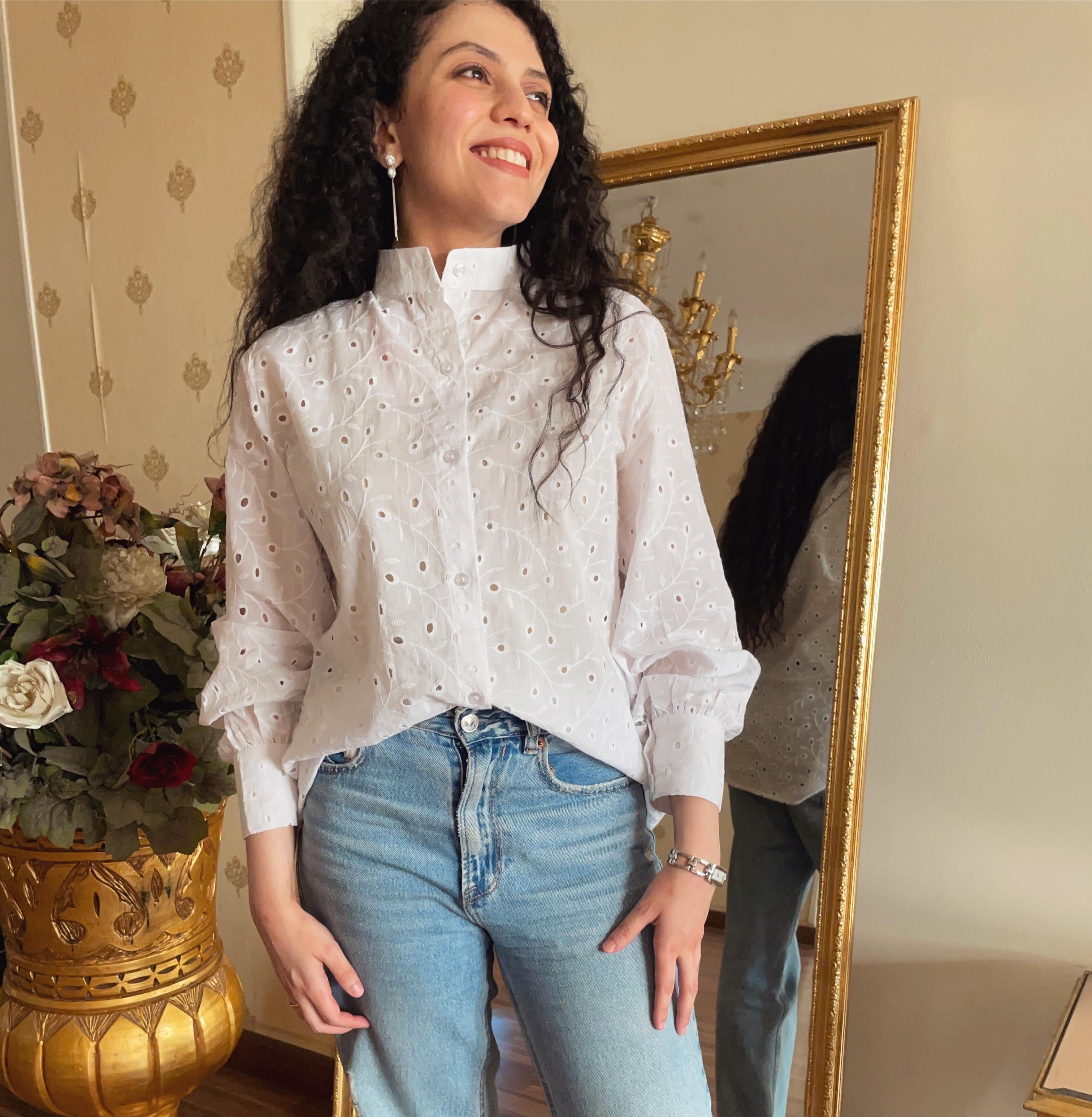 White Broderie Shirt