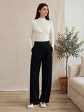 Black Tailored Wide-Leg Trousers