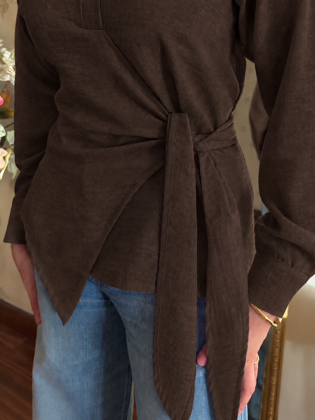 Dark Chocolate Knot Top