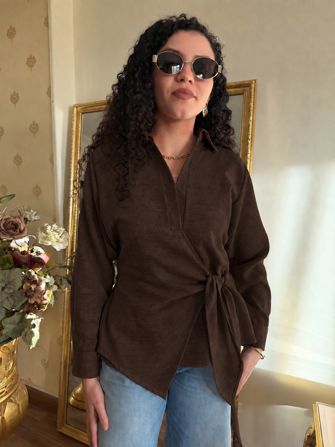 Dark Chocolate Knot Top