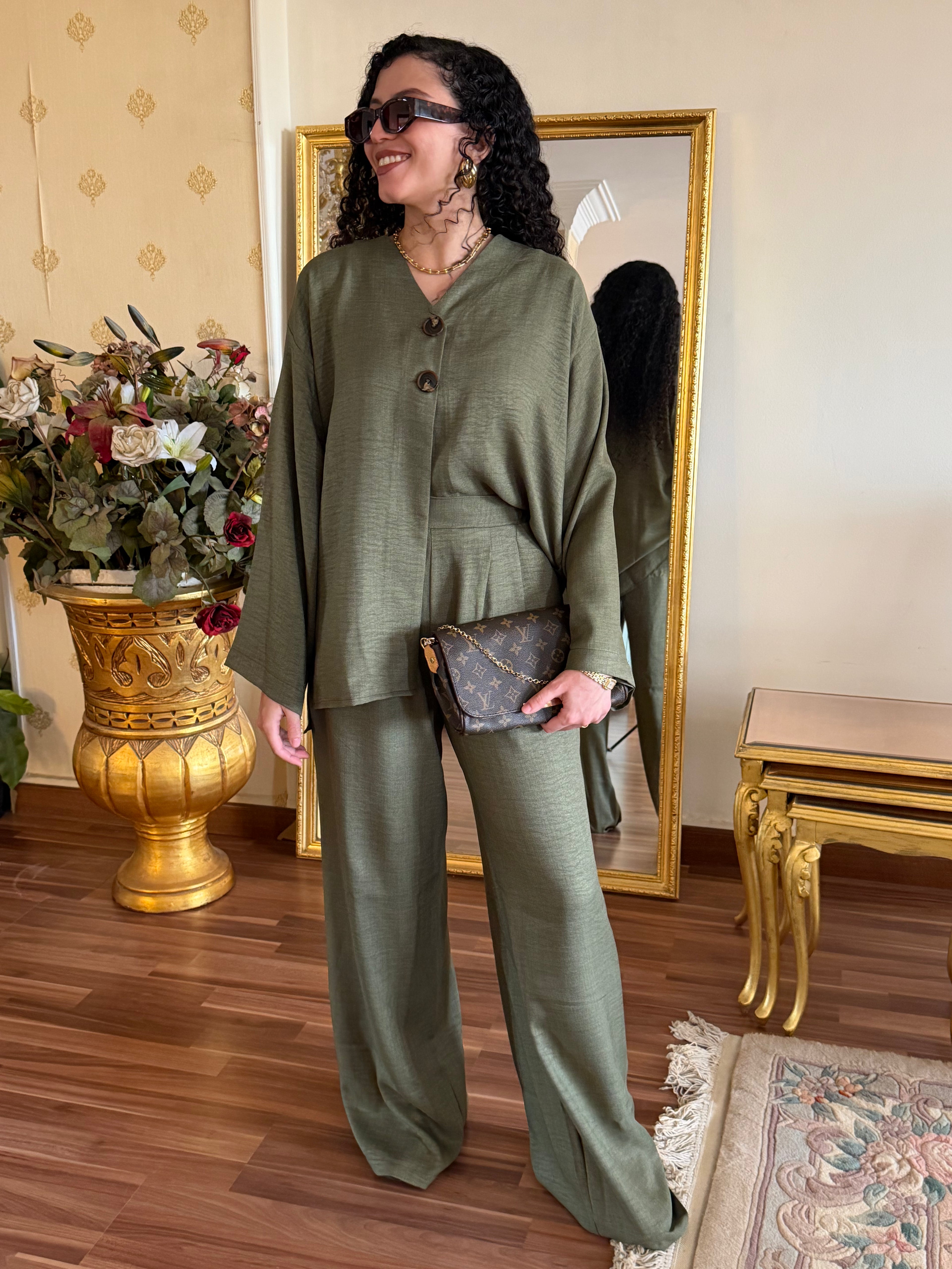 Olive Linen Set