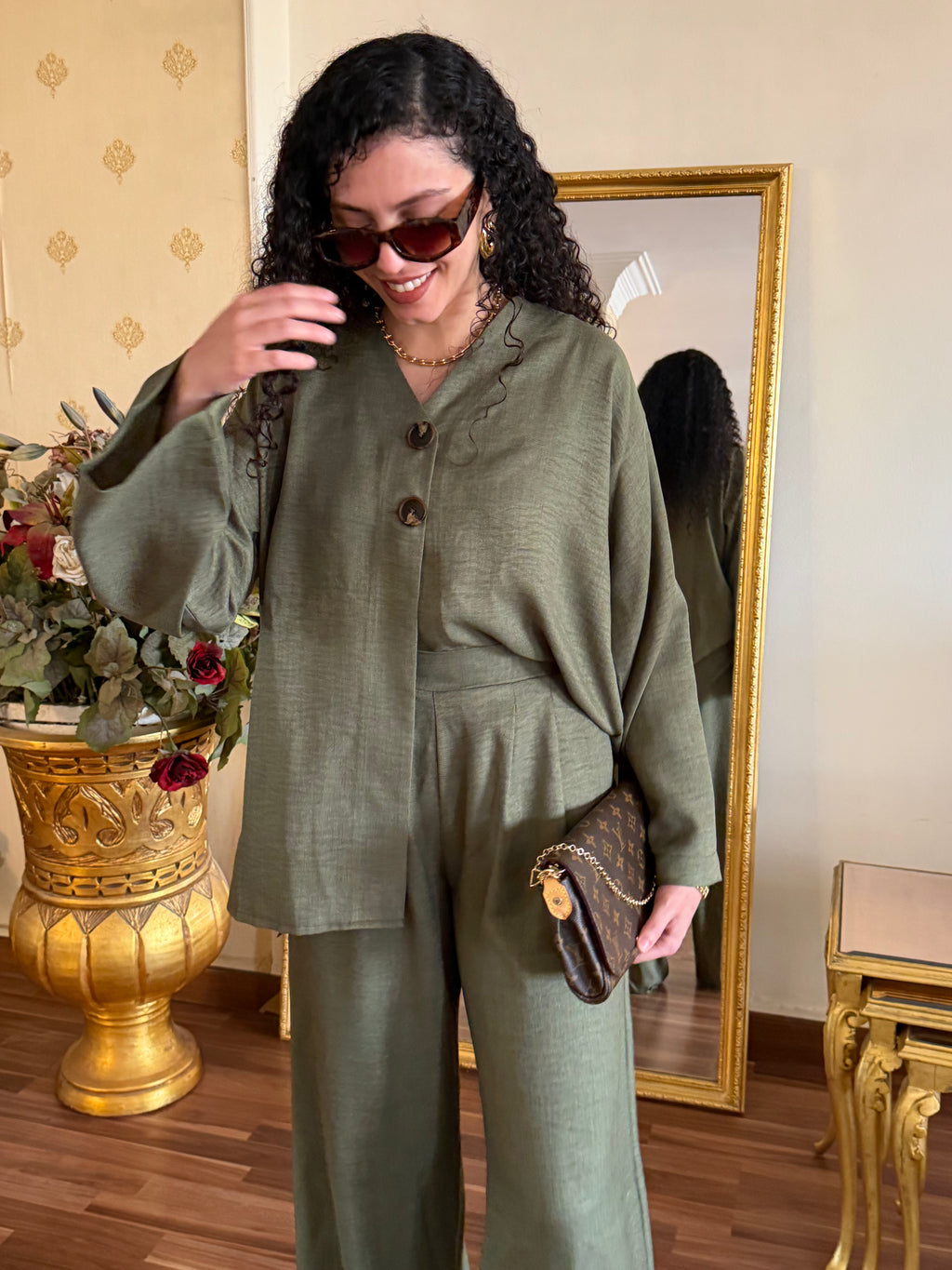 Olive Linen Set