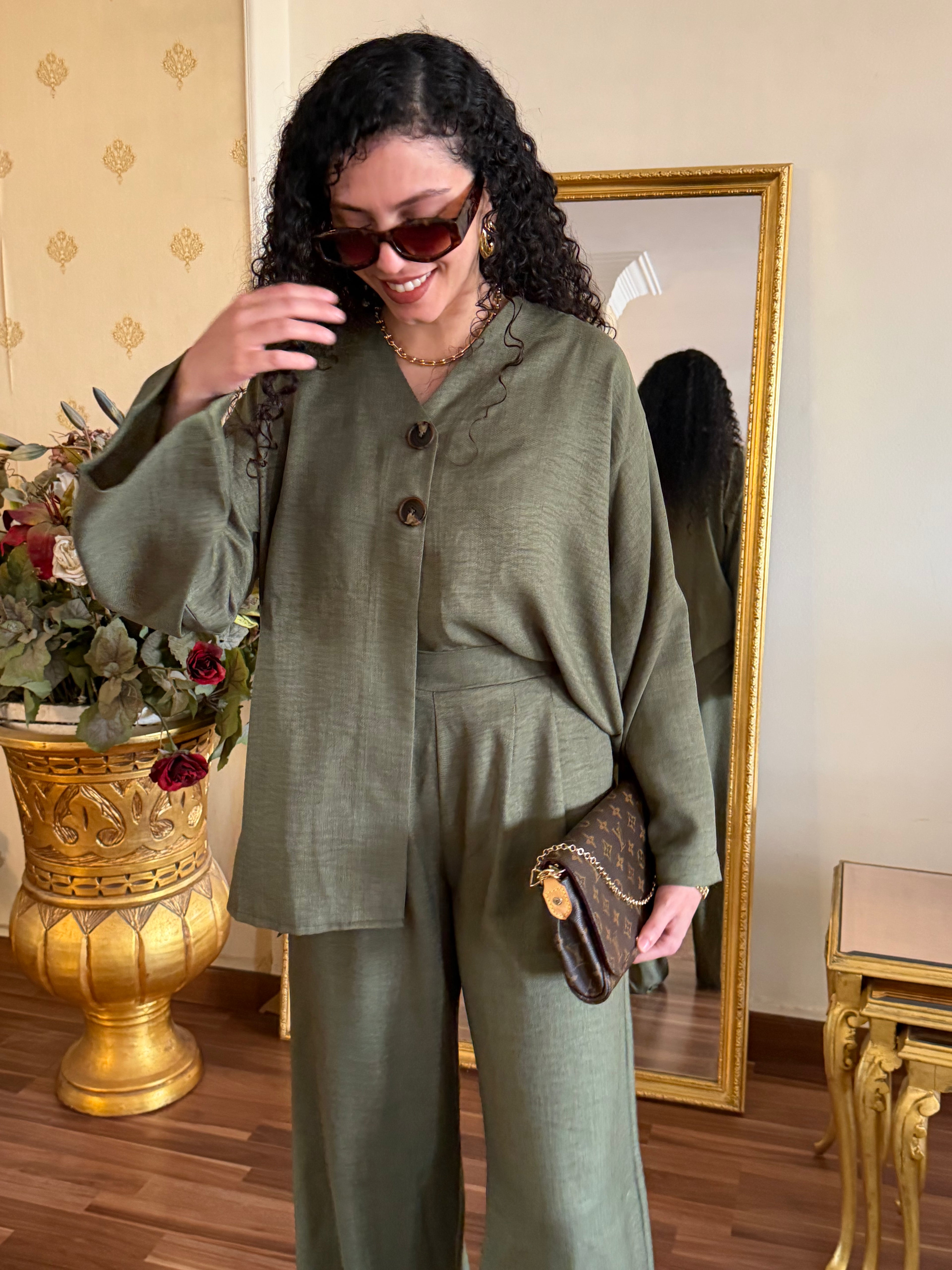 Olive Linen Set