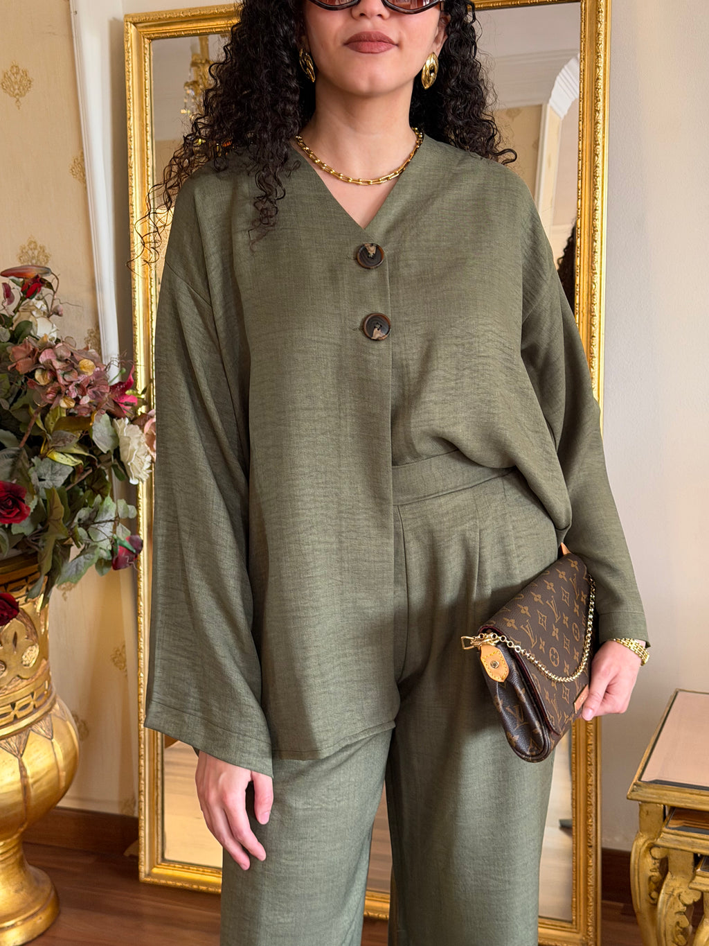 Olive Linen Set