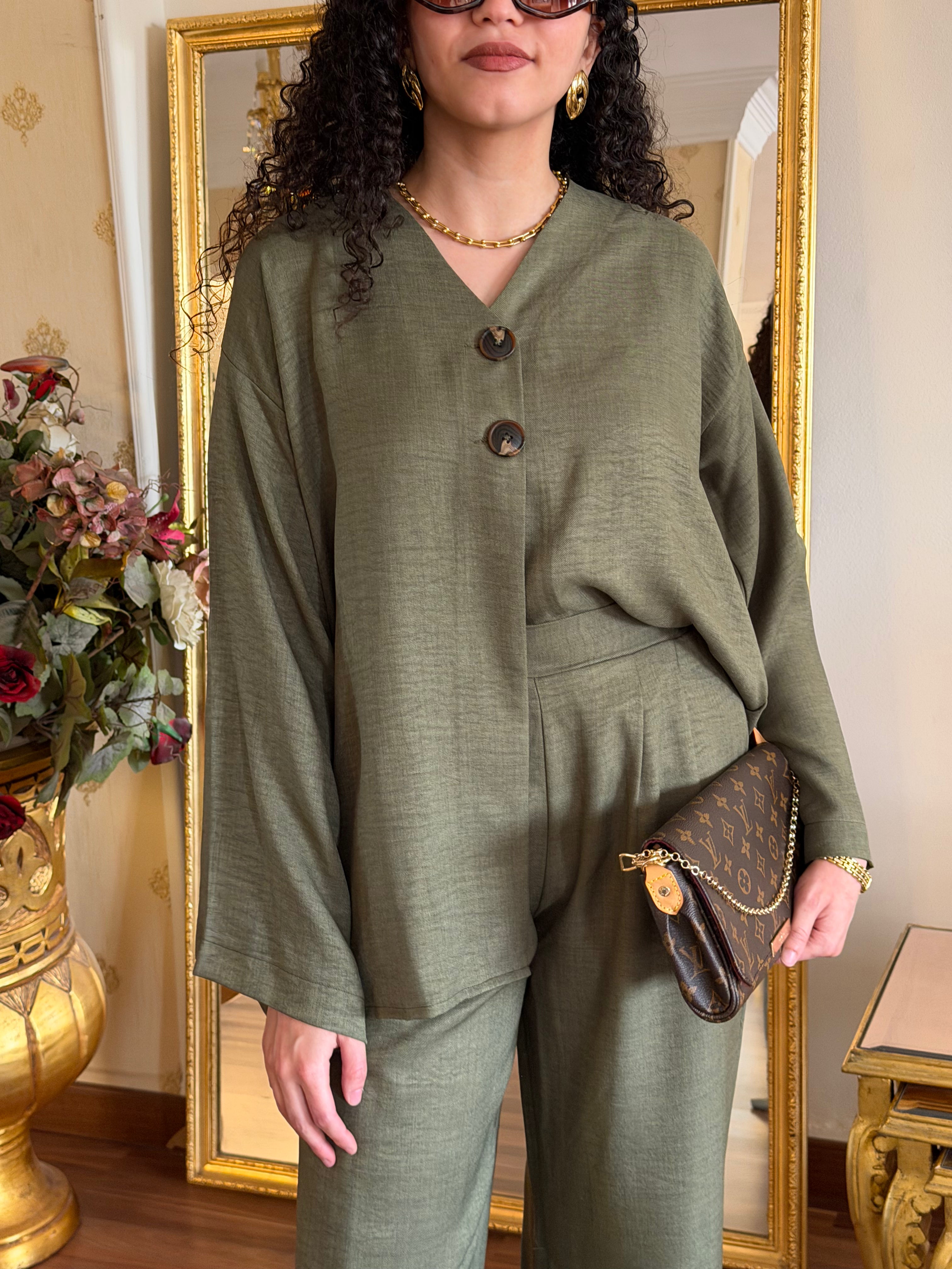Olive Linen Set