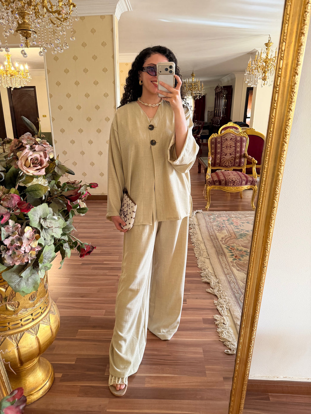 Beige Linen Set