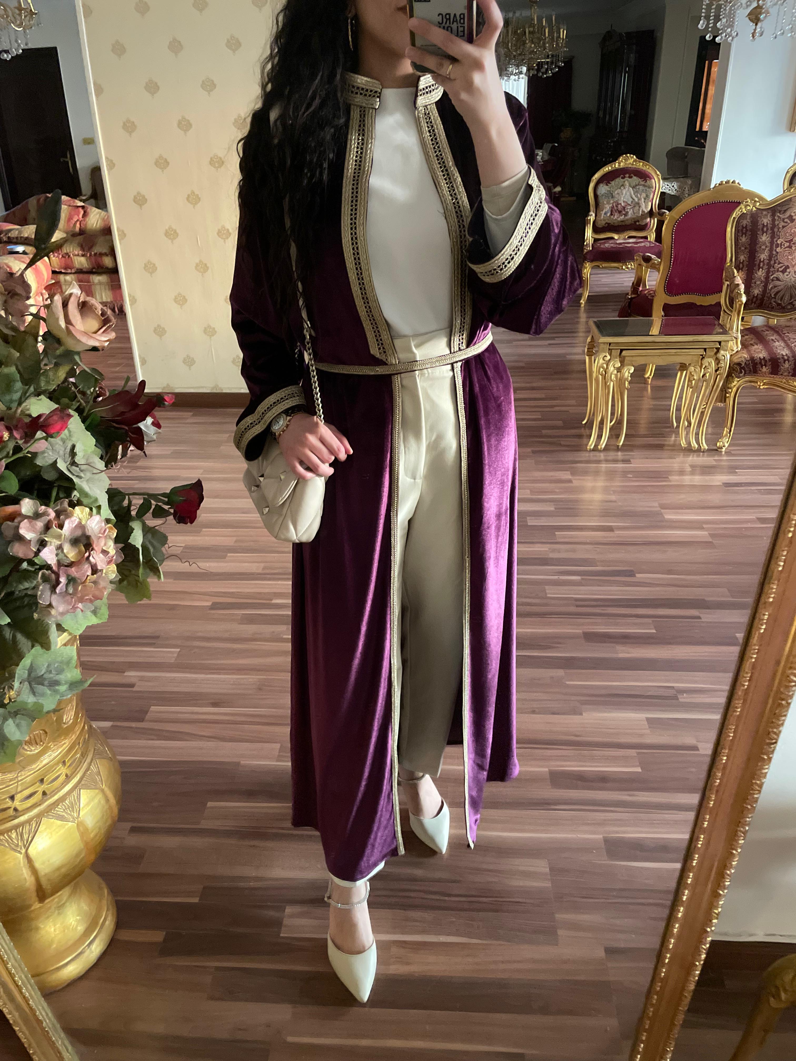 Purple Velvet Kaftan