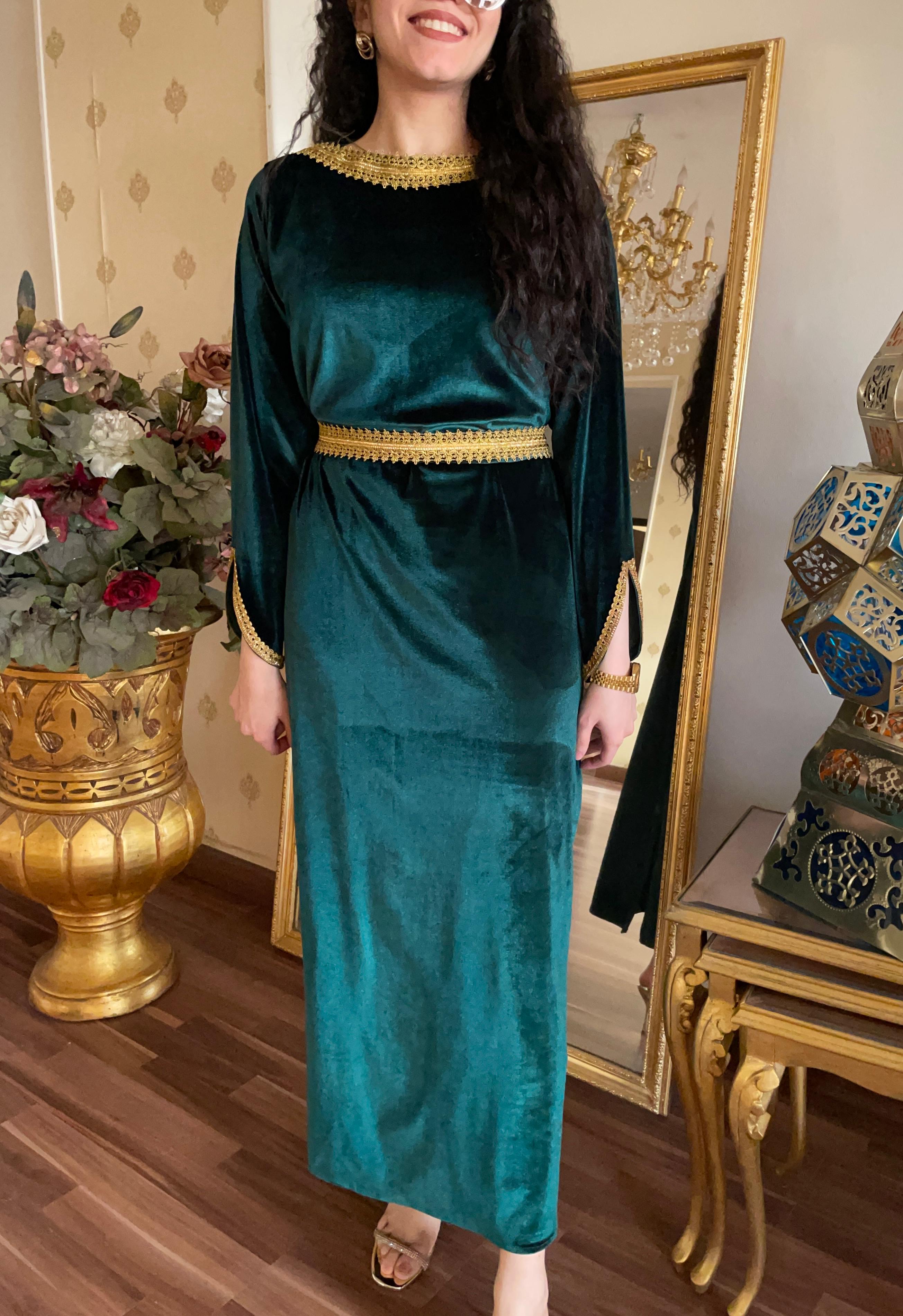 Emerald Velvet Dress