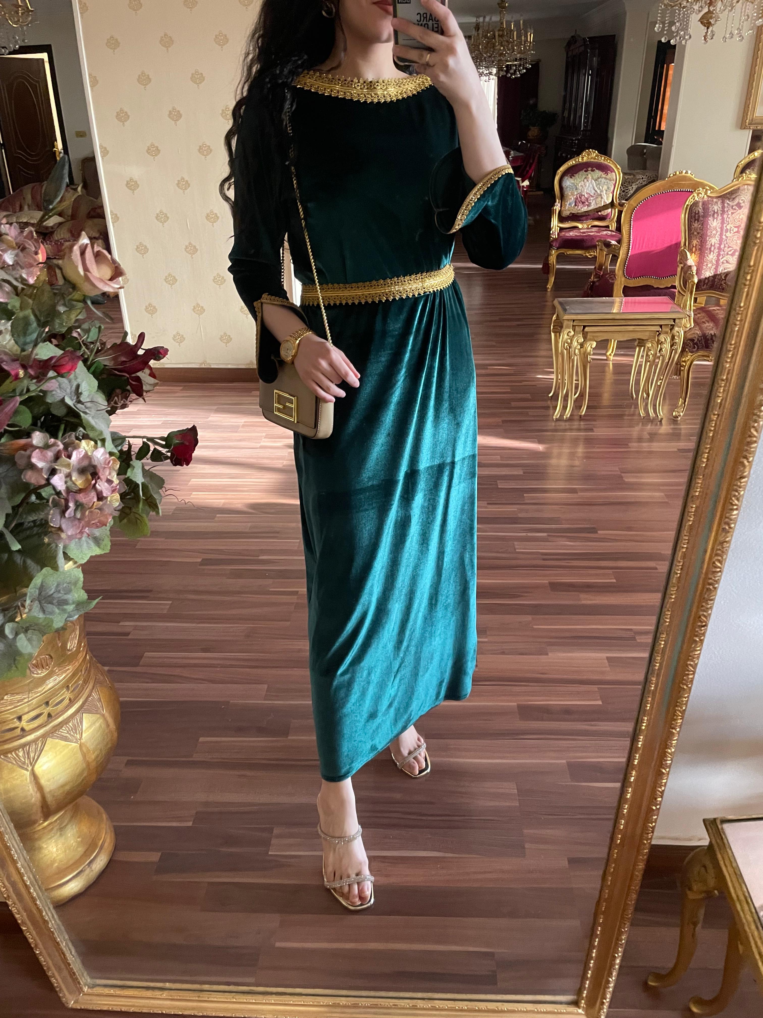 Emerald Velvet Dress