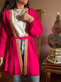 Fuchsia Linen Cardigan