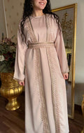 Rose Gold Satin Kaftan With Dress